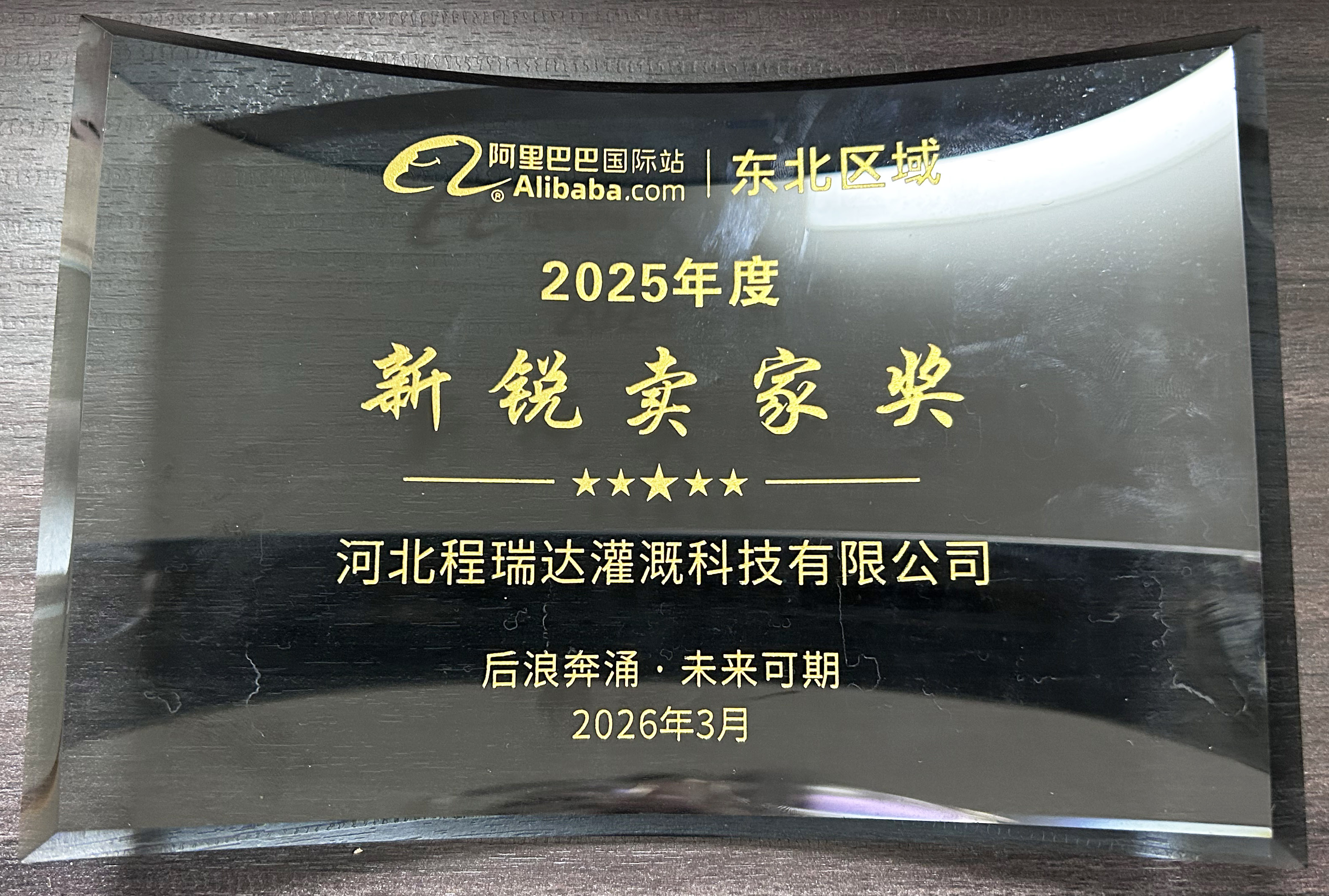 阜新程瑞达灌溉 | 荣获阿里国际站新锐卖家奖